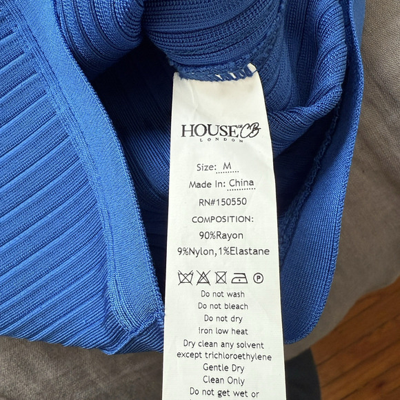 House of CB Bodycon Dress Sharna Cobalt Blue Cinch Waist Bandage Dress Medium - Picture 11 of 13